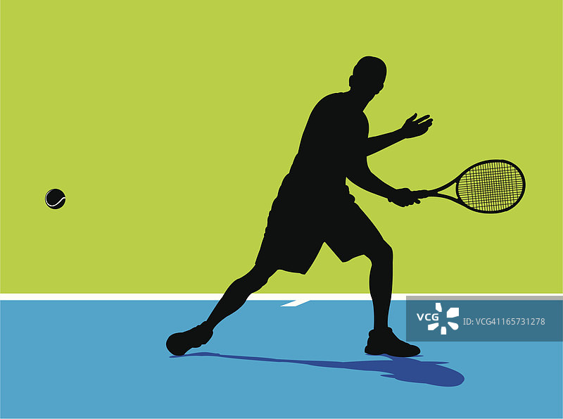 网球运动员背景：球场截击球图片素材