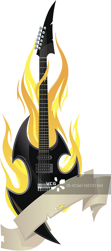 燃烧的吉他图片素材