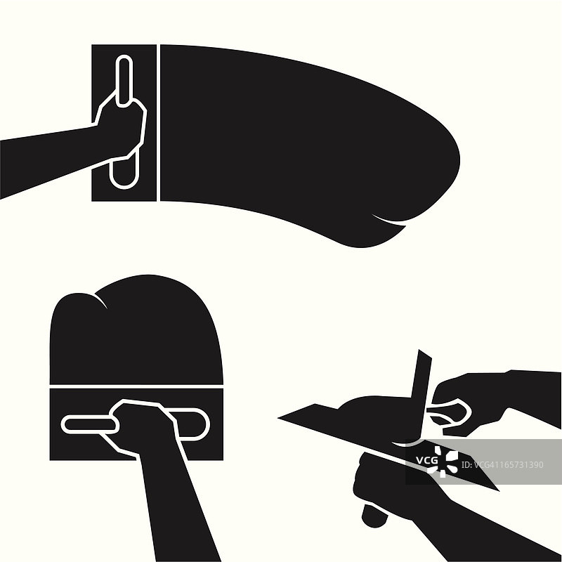 抹灰剪影插图图片素材