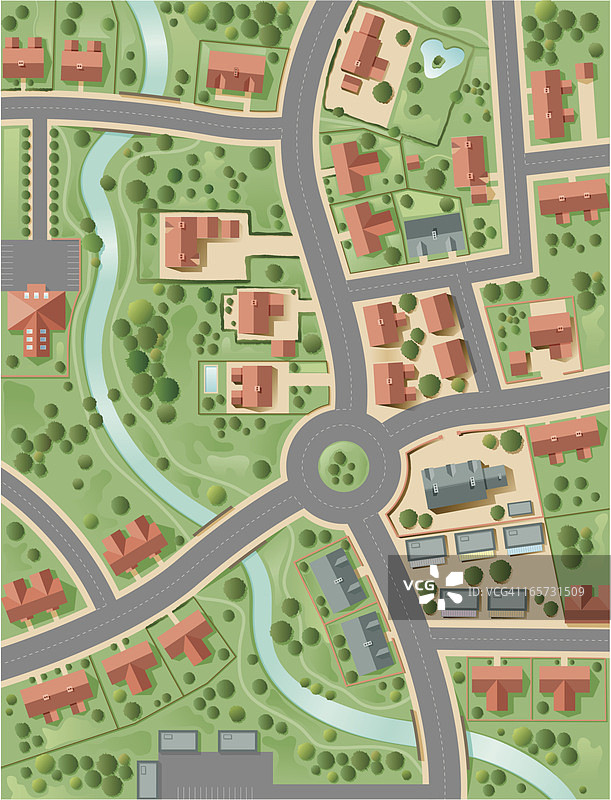 城镇规划图图片素材