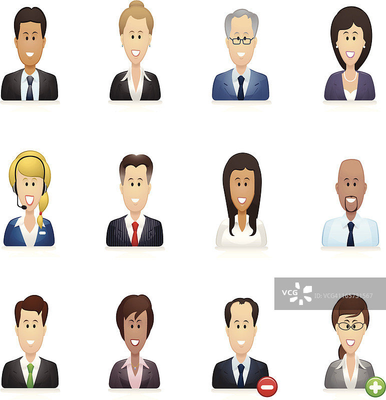 白色背景上的商务人士图标图片素材