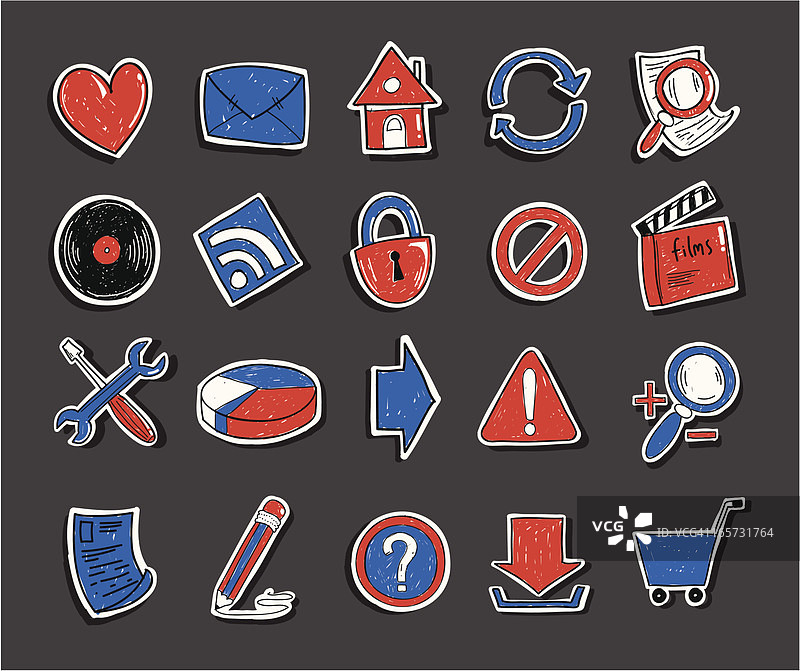 涂鸦网络图标图片素材