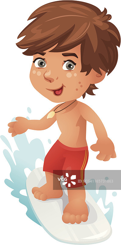 可爱的小冲浪男孩图片素材