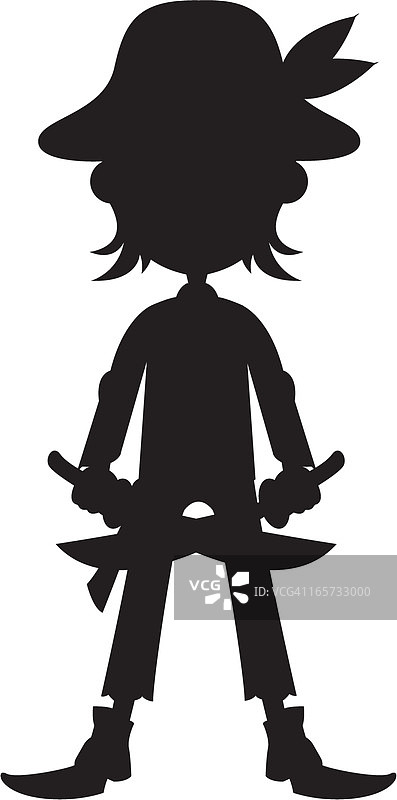 女海盗船长轮廓图片素材