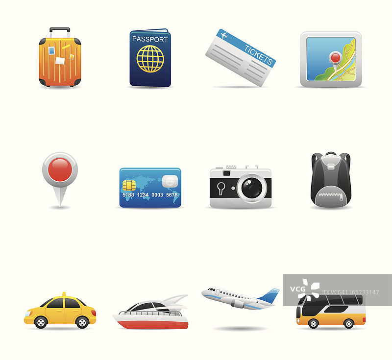 旅行图标套装 | 优雅系列图片素材