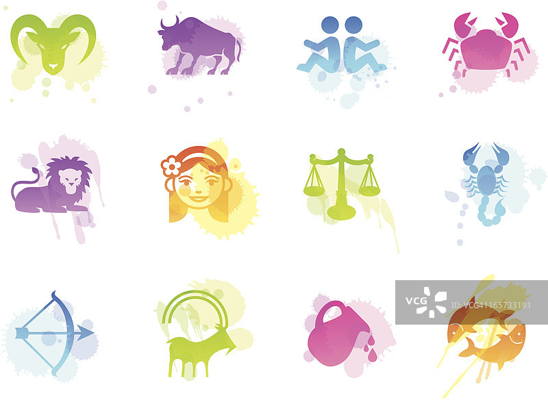 十二生肖污渍图标图片素材