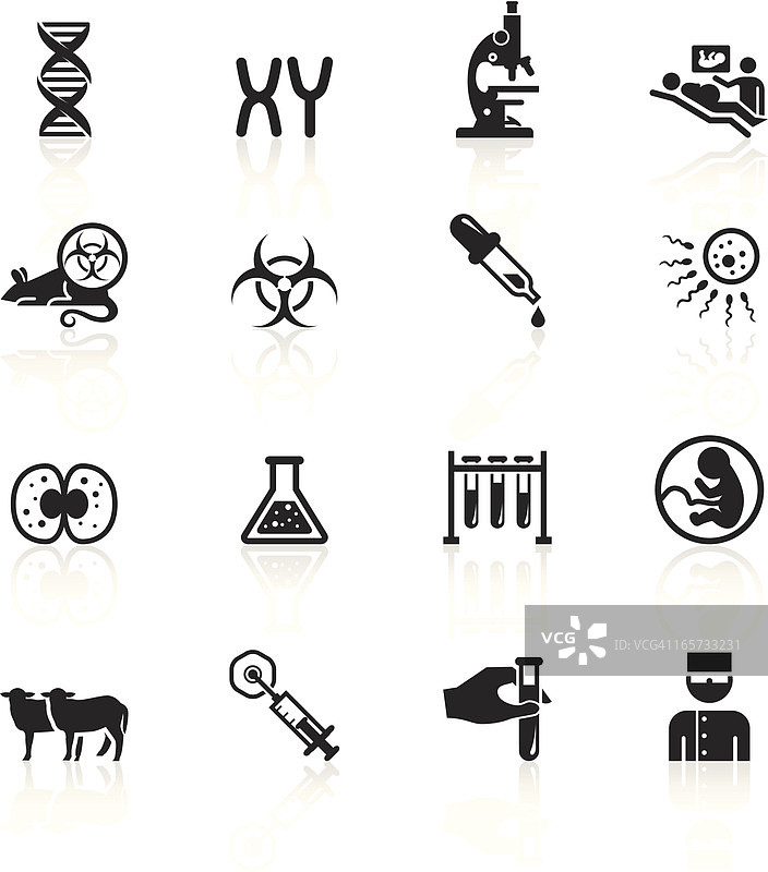 黑色基因与克隆图标图片素材