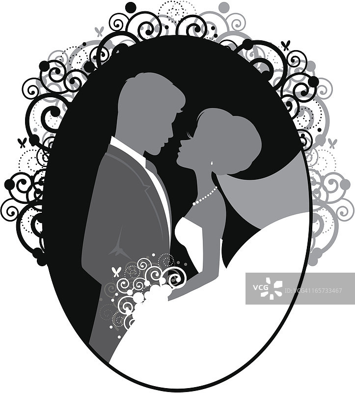 新娘和新郎相框图片素材