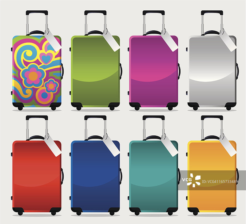 彩色行李箱系列图片素材