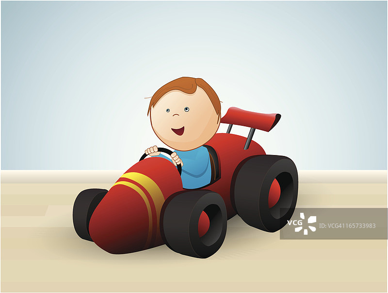 玩具车里的儿童图片素材