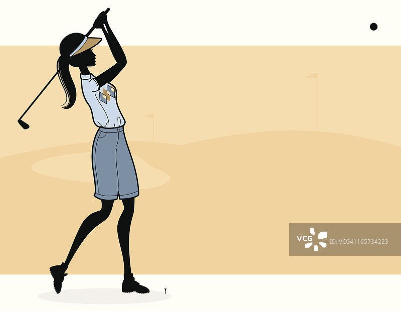 打高尔夫球的女孩图片素材