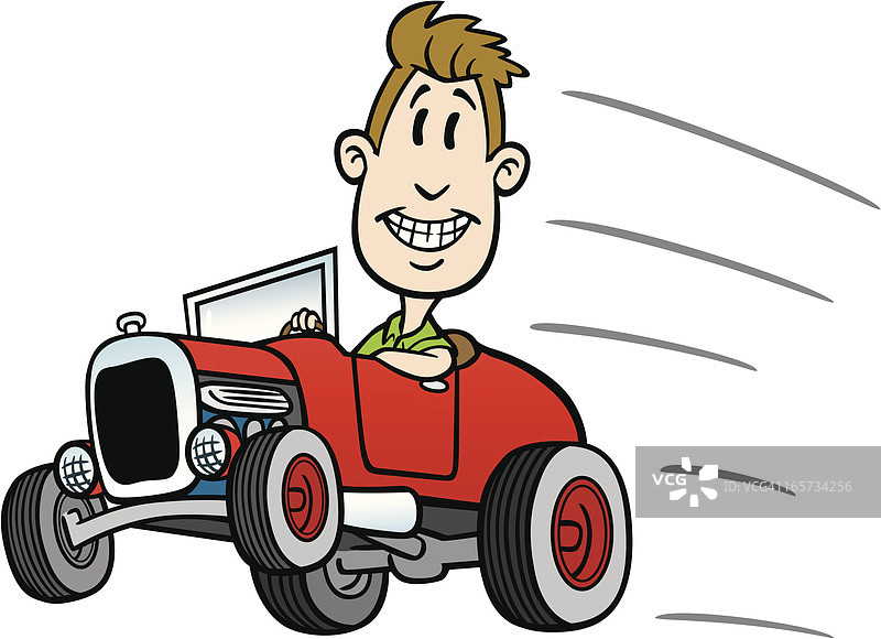 卡通改装车司机图片素材