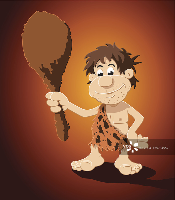 穴居人卡通人物图片素材