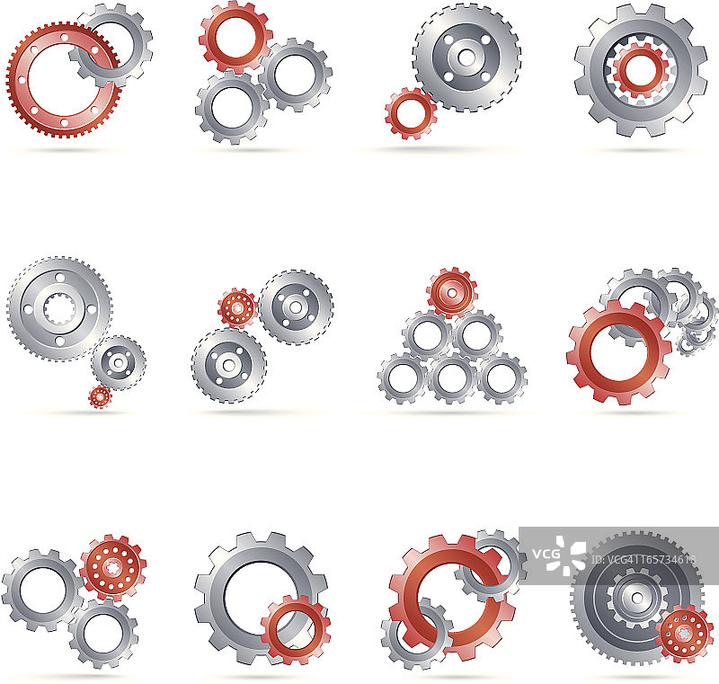 不同的齿轮图案集合图片素材