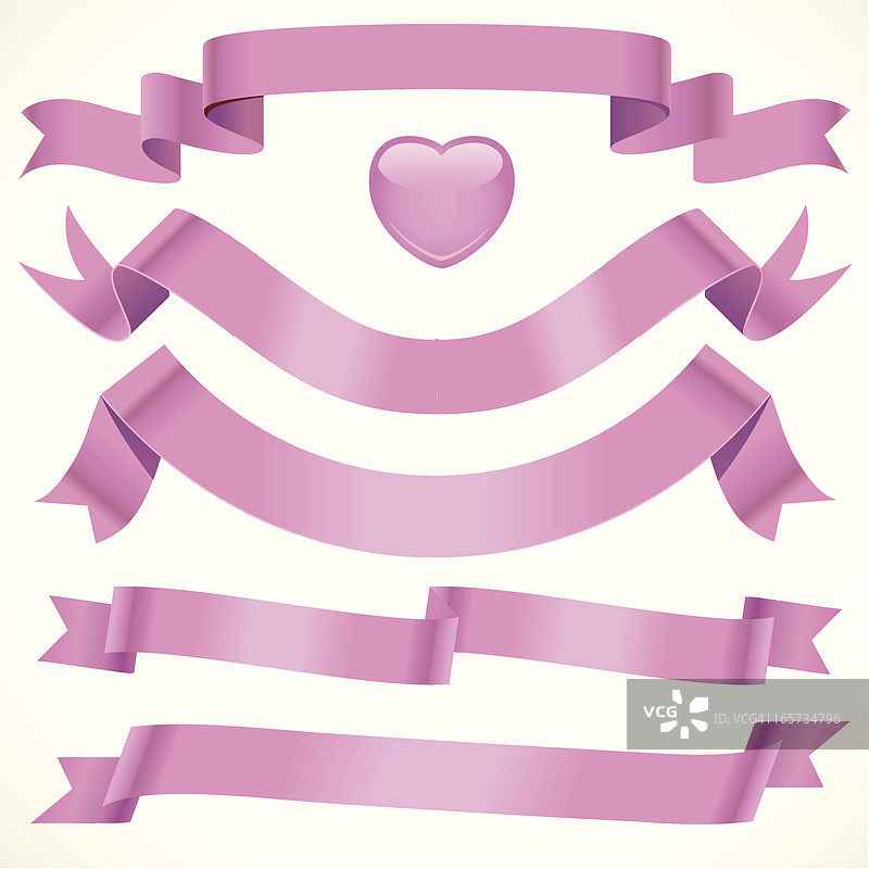 柔和的粉色丝带图片素材