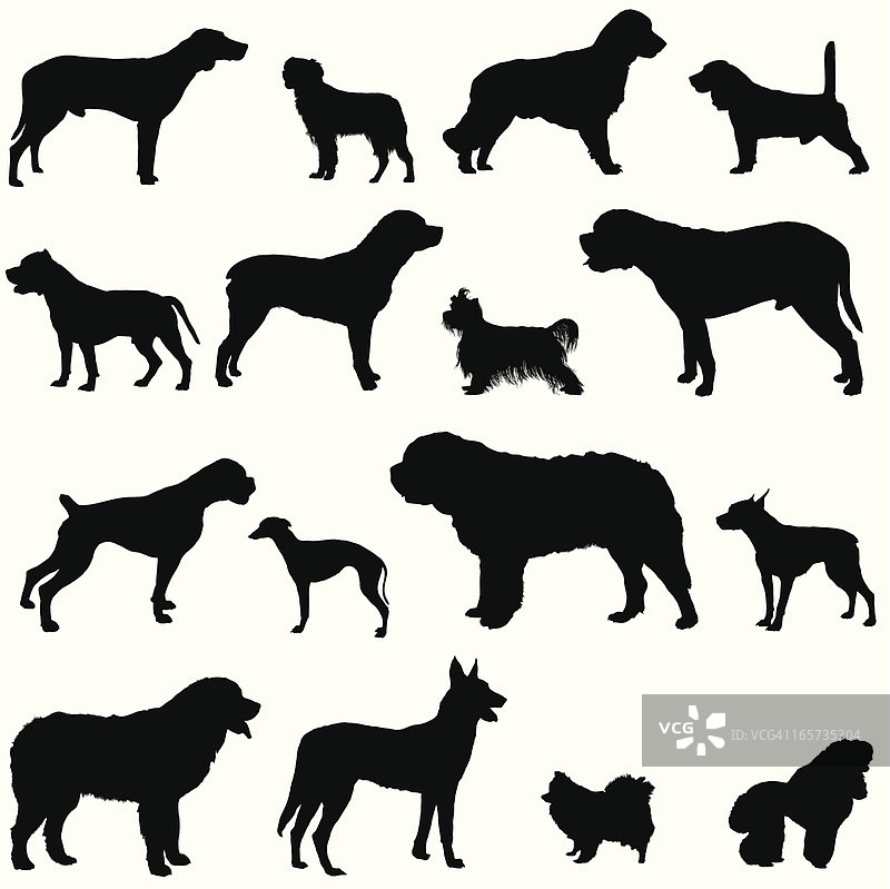 犬只剪影图片素材