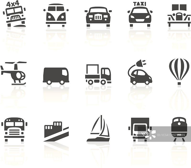 黑白交通运输图标图片素材