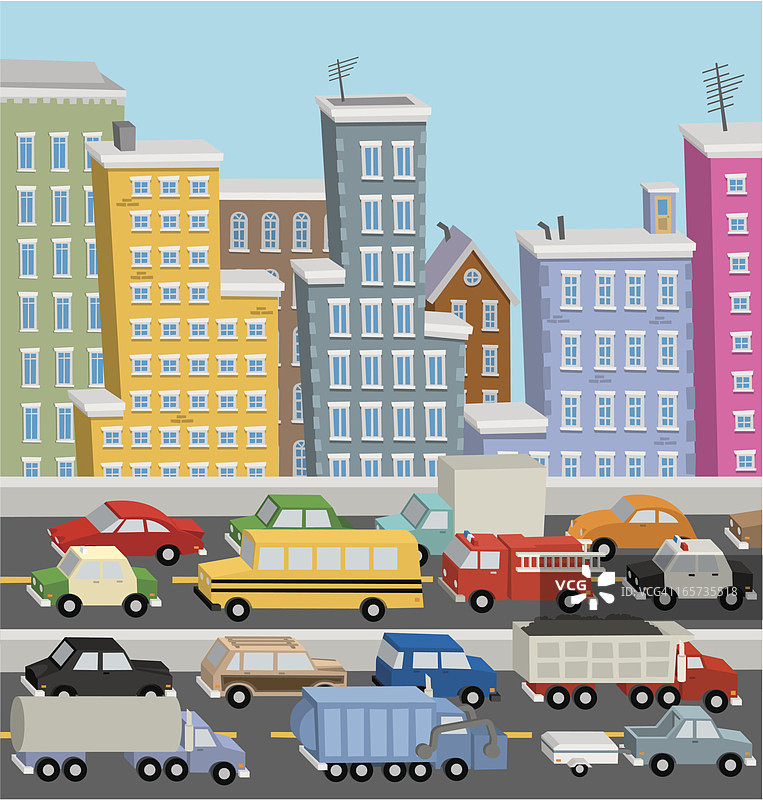 卡通城市交通图片素材