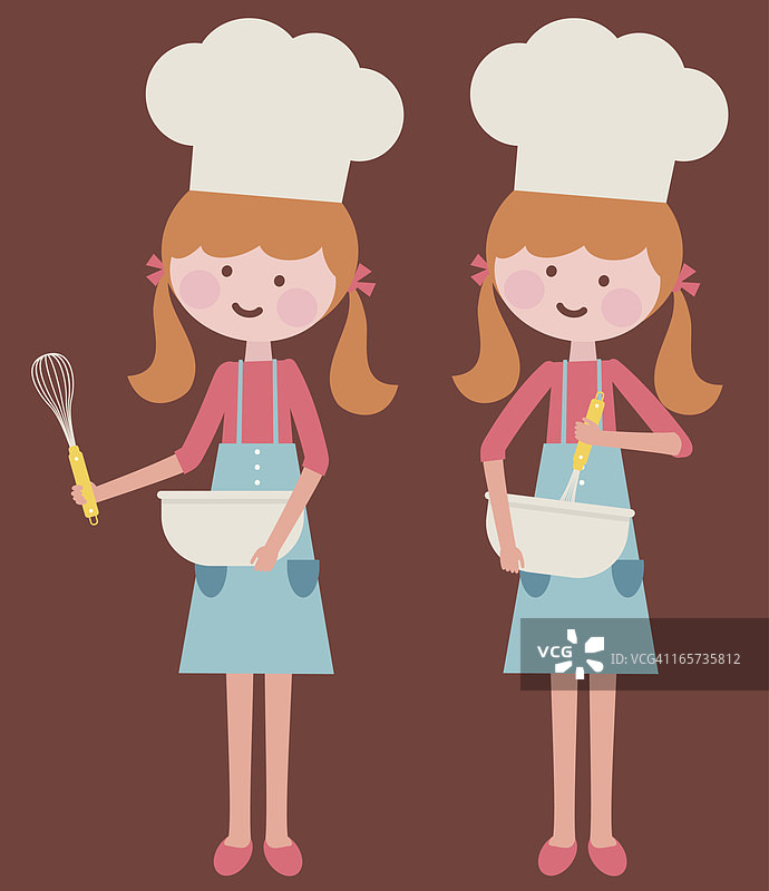 用搅拌器搅拌的可爱女孩图片素材