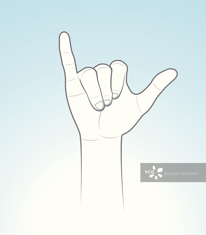 放松的Shaka手势图片素材