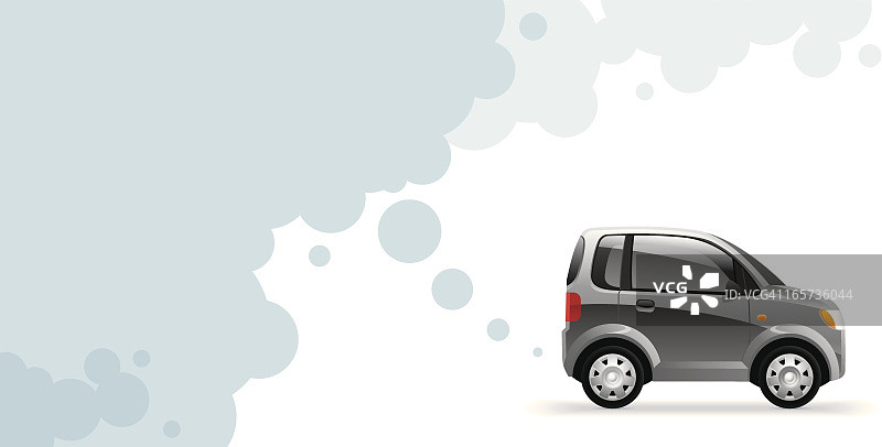 环保汽车排放水蒸气图片素材