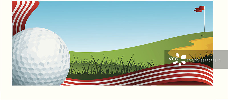带有美国国旗的高尔夫球banner图片素材