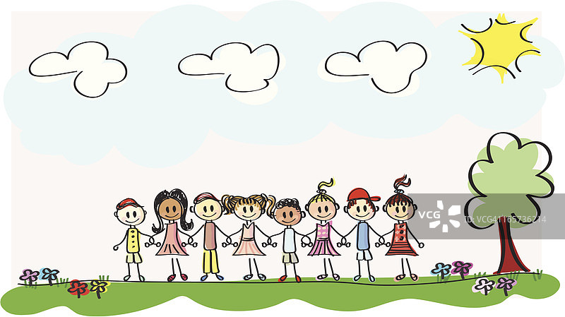 朋友情谊插画图片素材