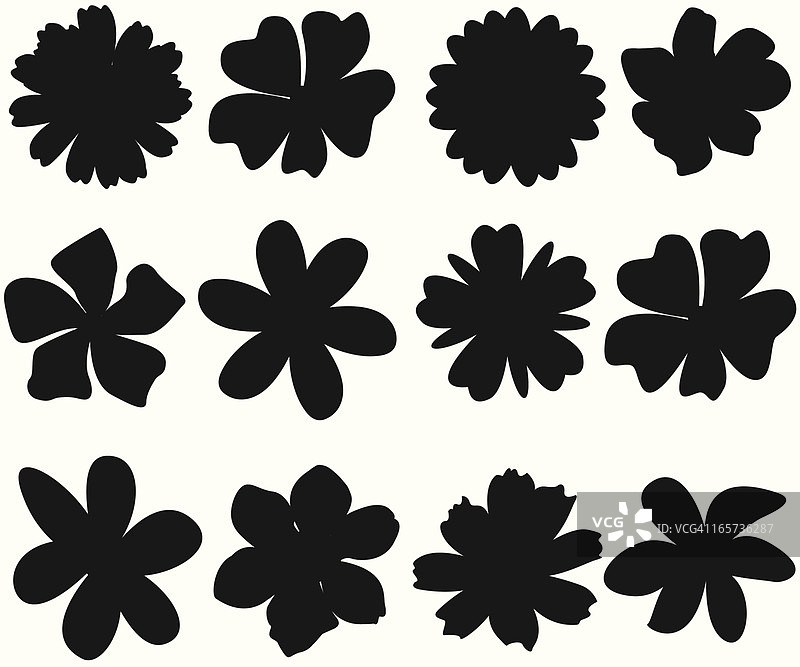 春季花卉剪影图片素材