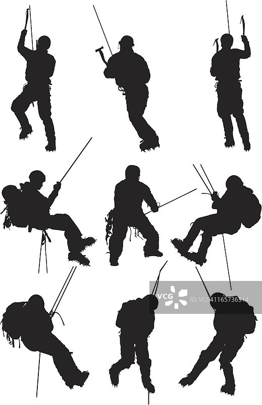 男子攀冰图片素材