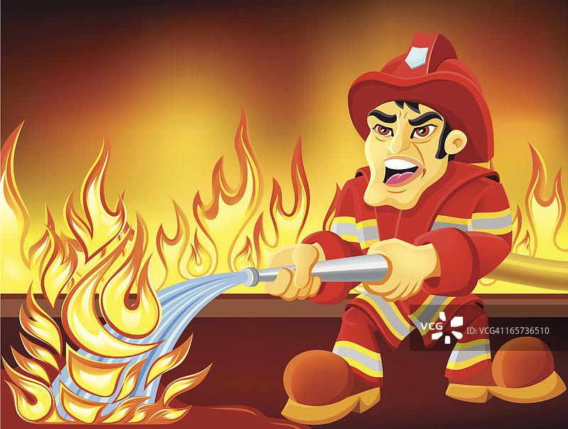 消防员正在行动图片素材