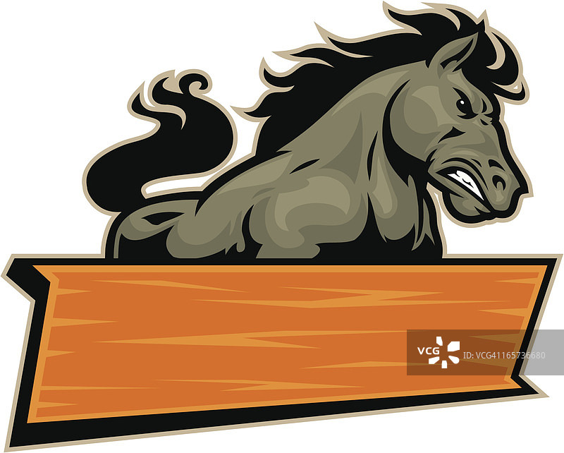 野马吉祥物标志图片素材