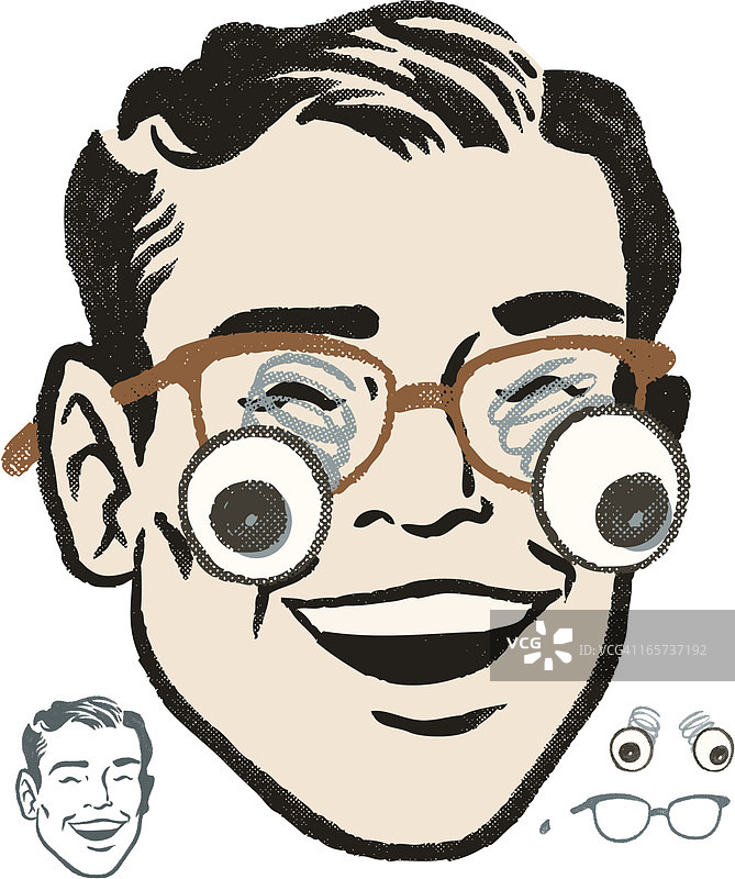 复古恶搞眼镜图片素材