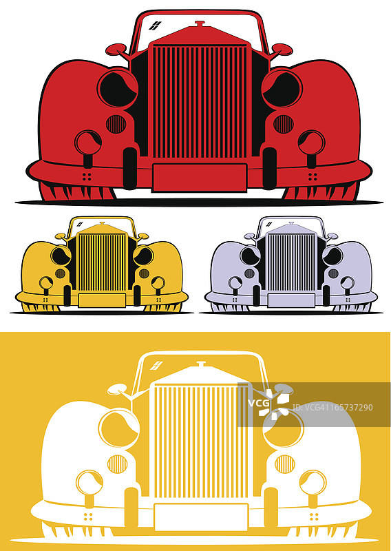 经典汽车前视图图片素材