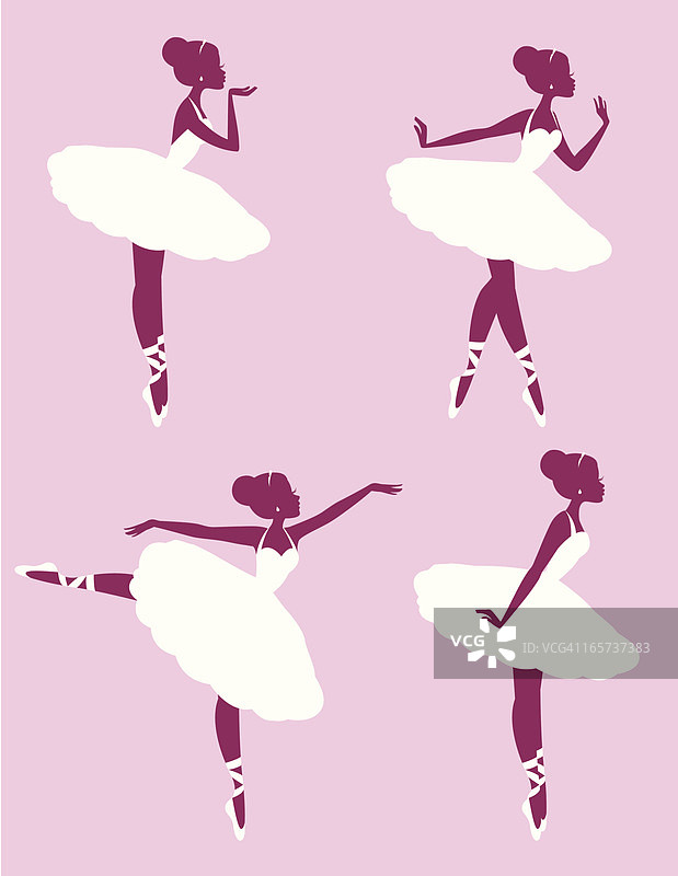 芭蕾舞演员剪影图片素材