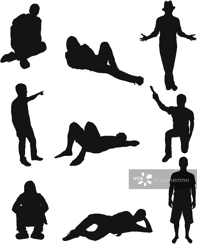 人们坐着和站着图片素材