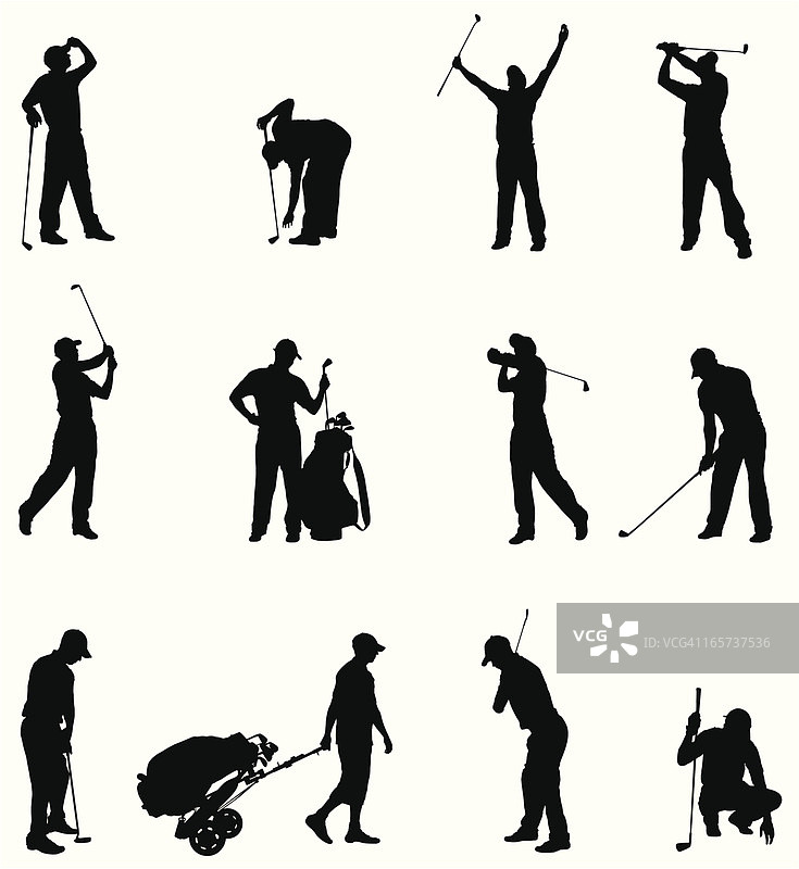 高尔夫球手剪影图片素材