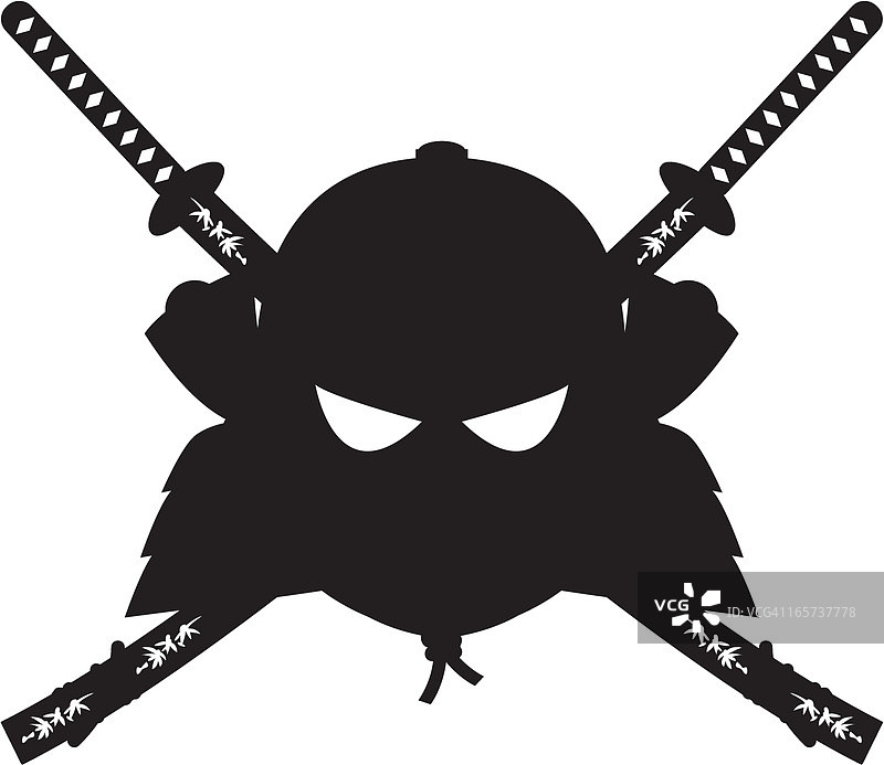 武士头盔和武士刀图片素材