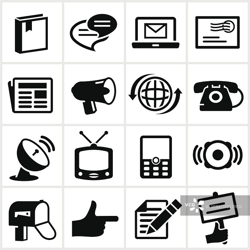 黑色通信图标图片素材
