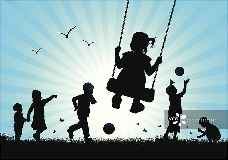 快乐玩耍的儿童图片素材