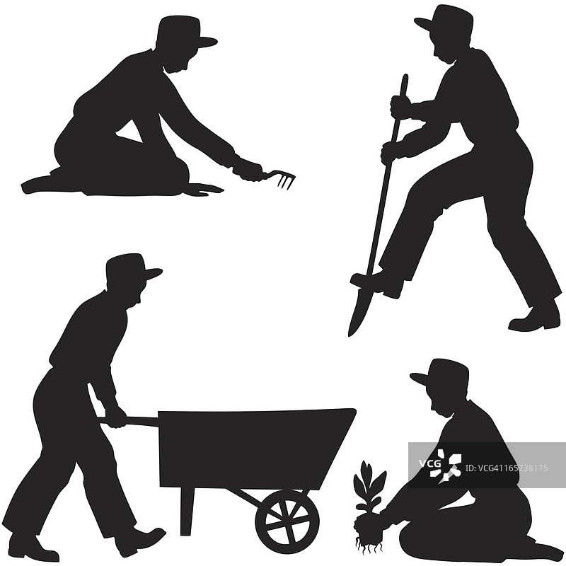 男性园丁剪影图片素材