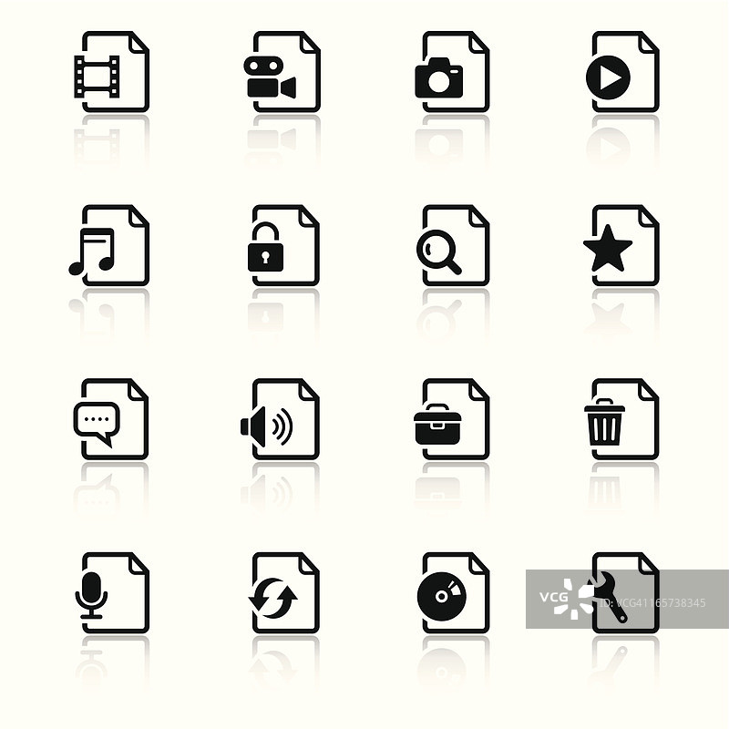 媒体和文档图标集图片素材