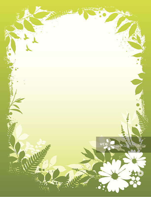 绿色树叶背景/边框图片素材