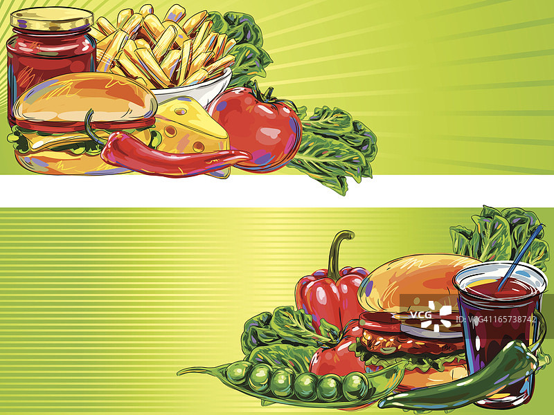 美味小吃和饮品banner图片素材