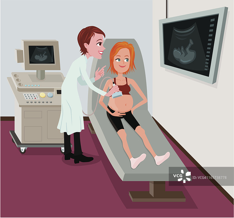 孕期超声检查图片素材