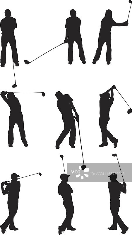 高尔夫球员挥动一号木杆图片素材