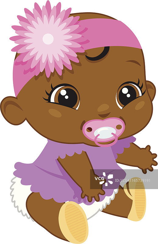 可爱的黑人女宝宝图片素材