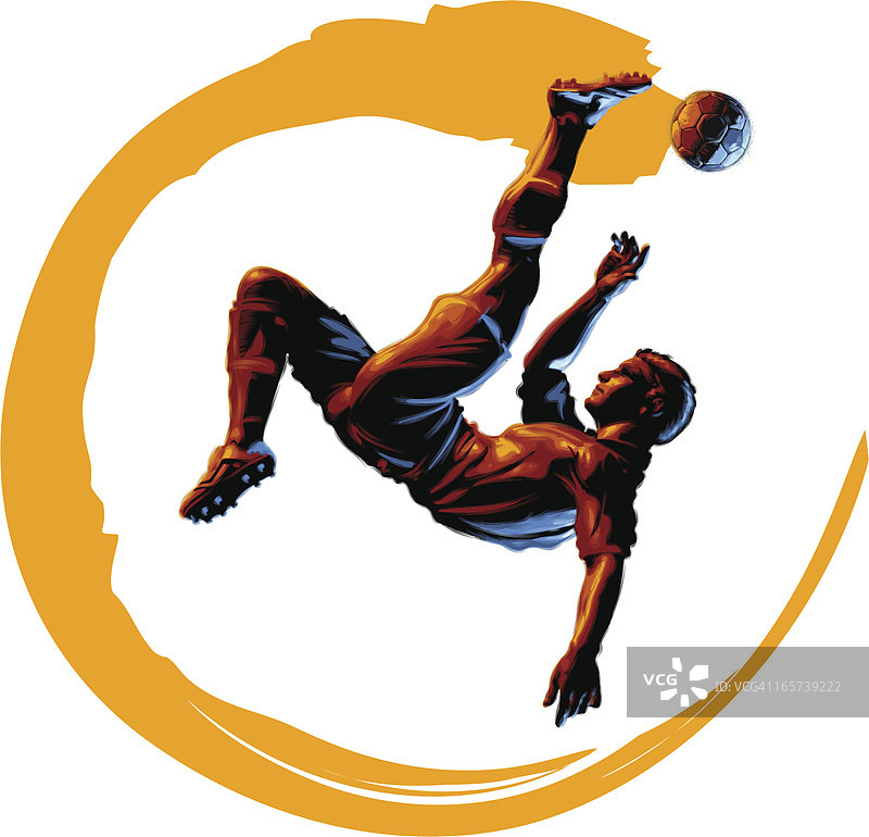 剪式踢腿的绘画插图图片素材