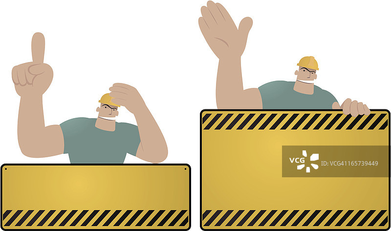 施工标志：工人安全警告图片素材