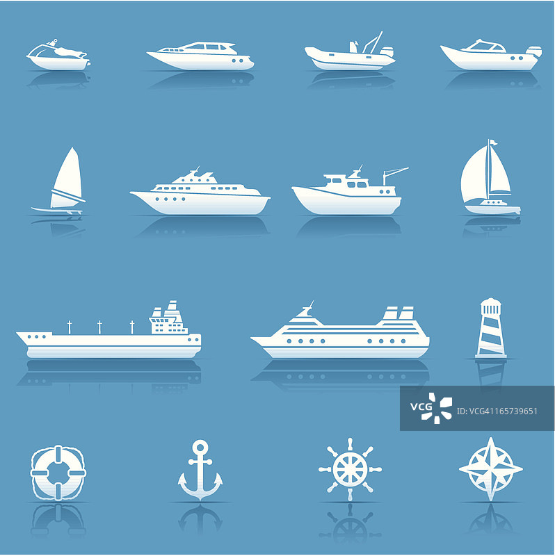 水上交通工具图标合集图片素材