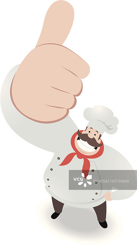 面带微笑竖起大拇指的厨师图片素材
